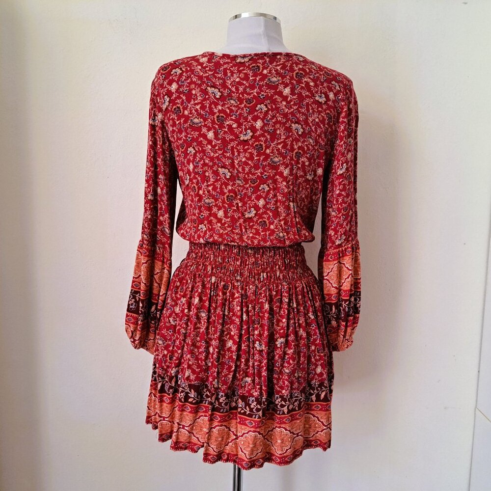 American Eagle Women Print Dress Multicolor Long Sleeve Size S/P Great Condition - Picture 2 of 9
